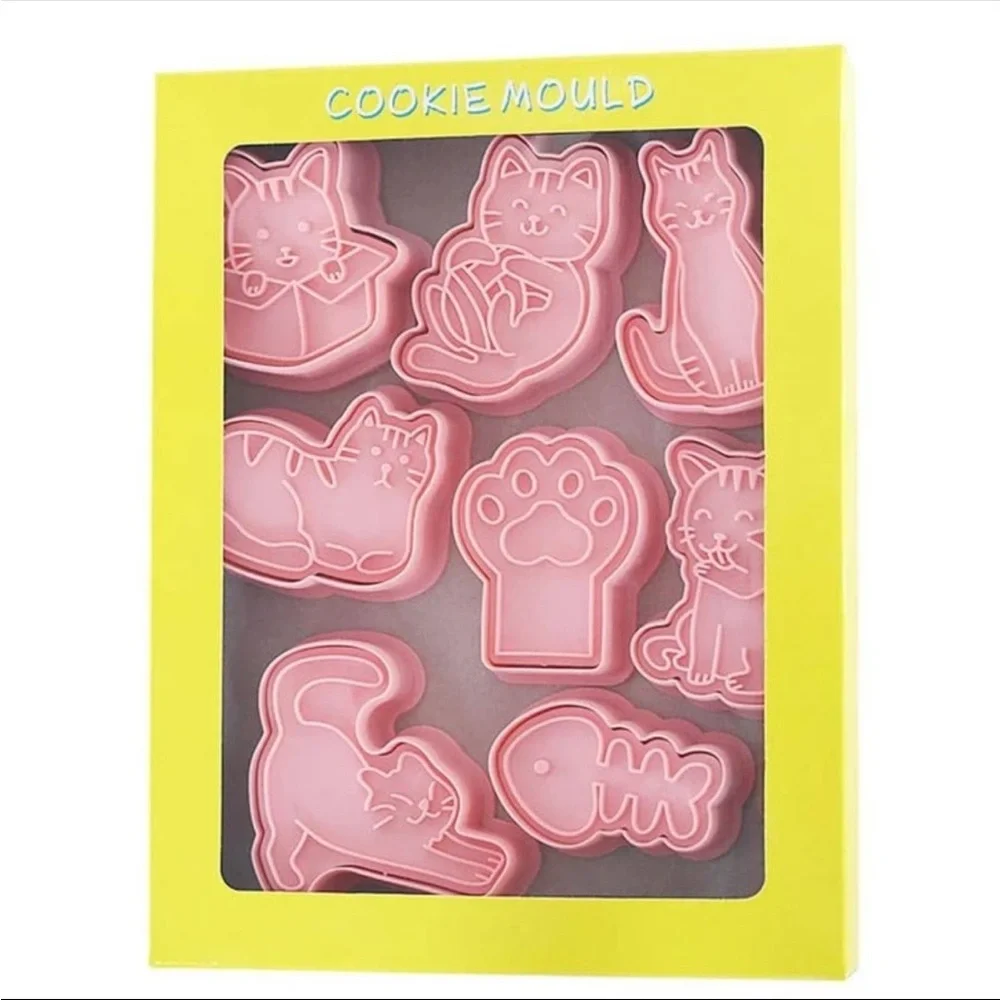 Cat Shaped Cookie Cutters, Pink Cat Cookie Cutters